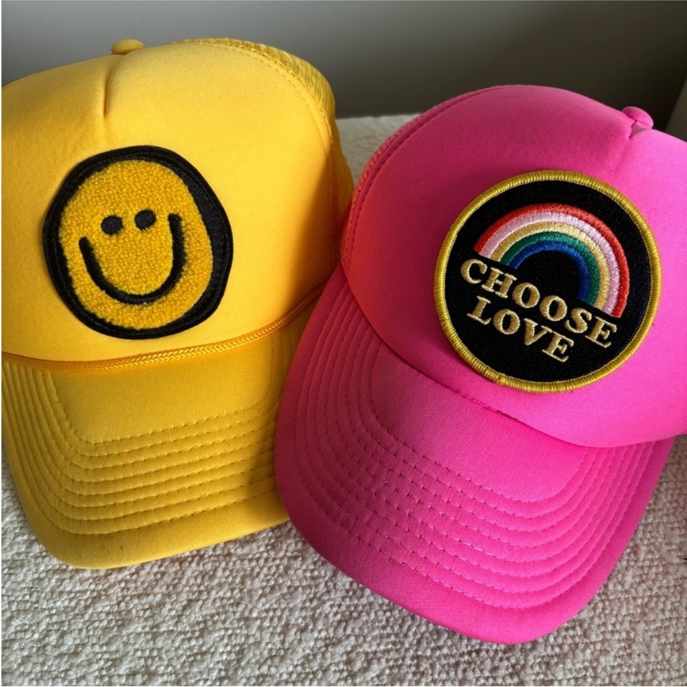 Hot Pink Rainbow Trucker Hat